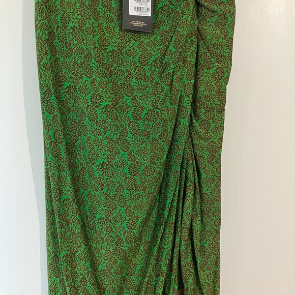 Vix Swimwear Karen Fringe Wrap Effect Midi Skirt Namaste Green NWT Size M - Picture 10 of 16